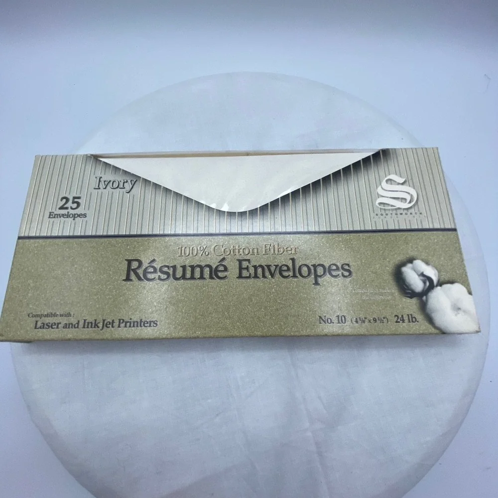 Southworth Ivory 20 Count Resume Envelopes No 10 100% Cotton 24lb R14I-10